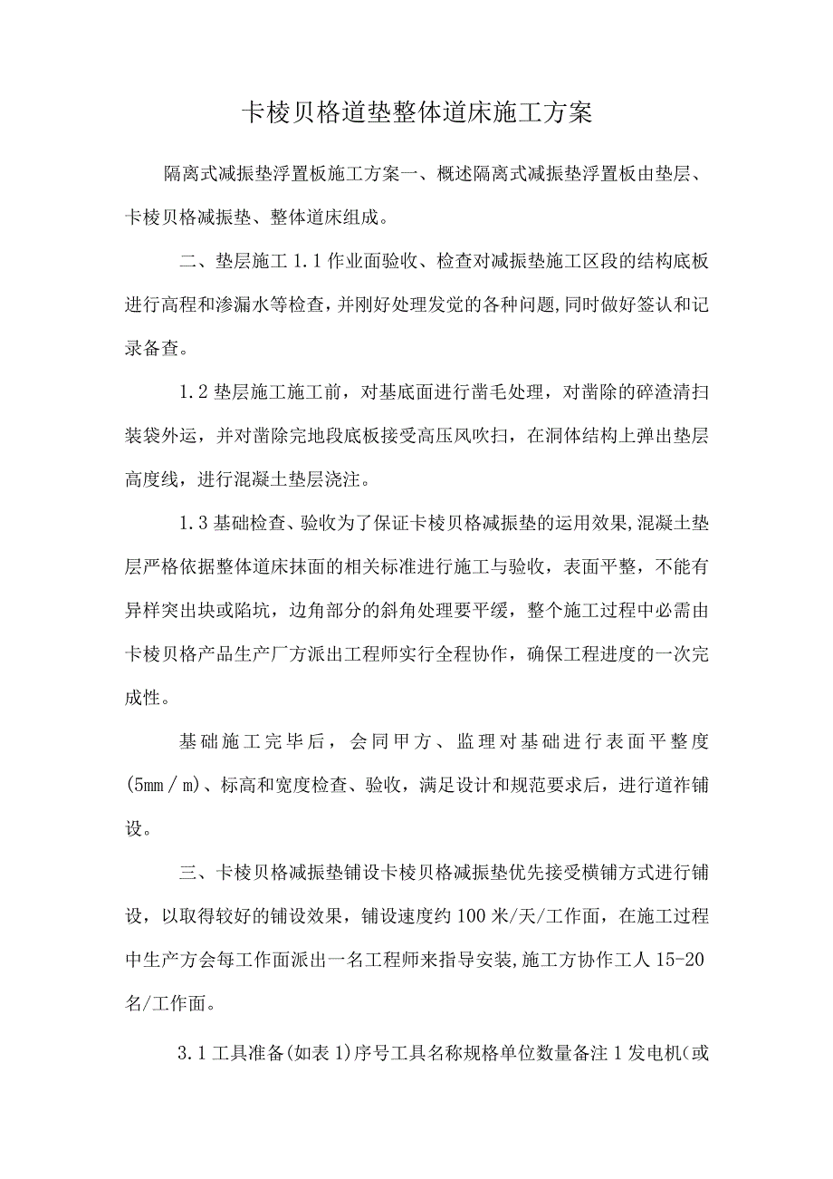 卡棱贝格道垫整体道床施工方案_0.docx_第1页