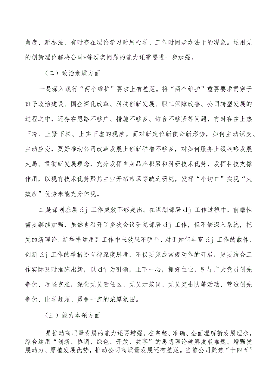 企业23年六个方面班子检查提纲.docx_第2页