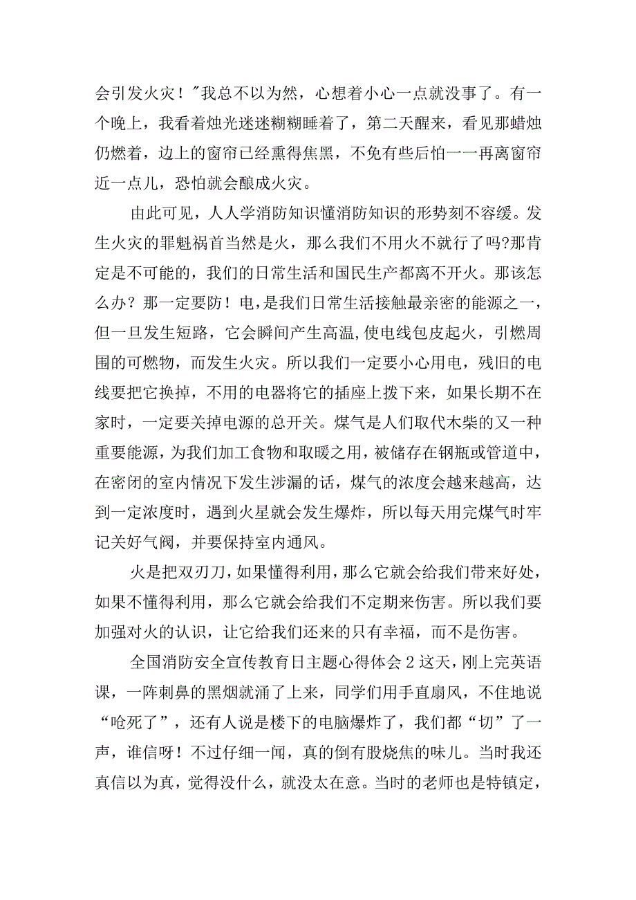 全国消防安全宣传教育日主题心得体会七篇.docx_第2页