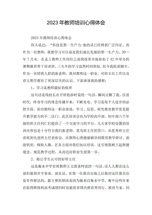 2023年教师培训心得体会.docx