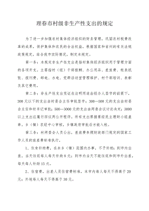 珲春市村级非生产性支出的规定.docx