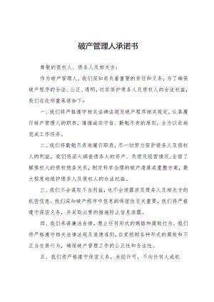 破产管理人承诺书.docx