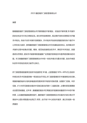 2023腹腔镜肝门部胆管癌根治术.docx