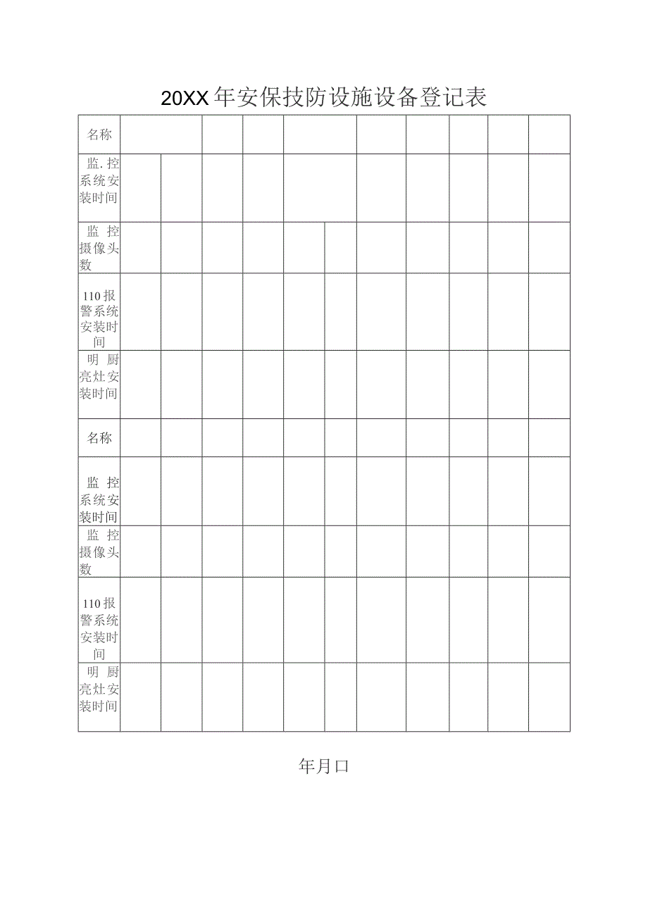 幼儿园安保技防设施设备登记表.docx_第1页