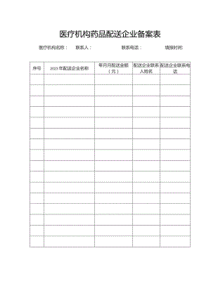 医疗机构药品配送企业备案表.docx