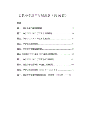 2023实验中学三年发展规划（共10篇）.docx