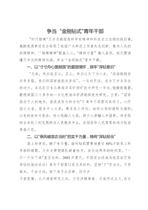 座谈发言：争当“金刚钻式”青年干部.docx