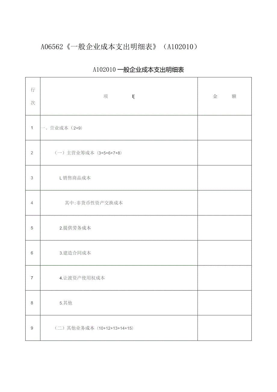 A06562《一般企业成本支出明细表》（A102010）.docx_第1页