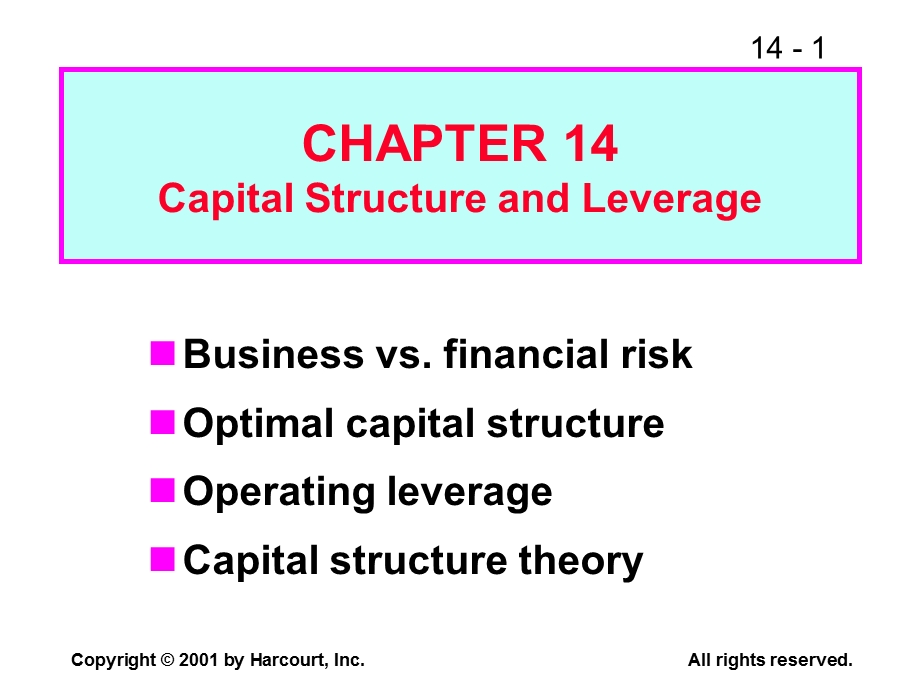 Fundamentals of Financial ManagementCHAPTER 14 Capital Structure and Leverage.ppt_第1页