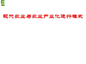 现代农业与农业产业化运行模式.ppt