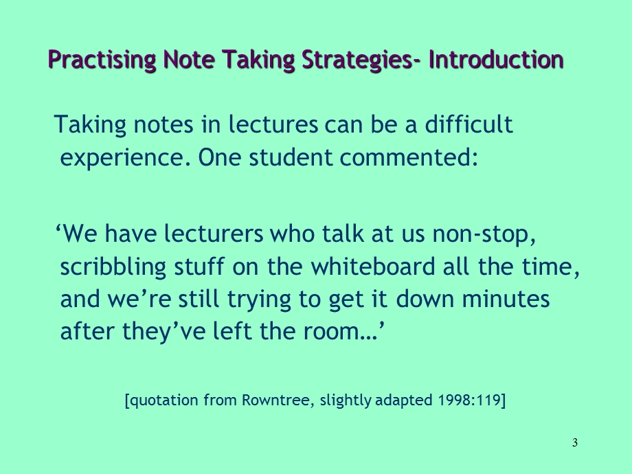 note taking in lecturespractising strategies.ppt_第3页