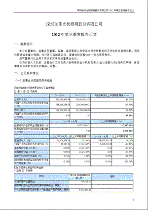 珈伟股份：第三季度报告正文.ppt