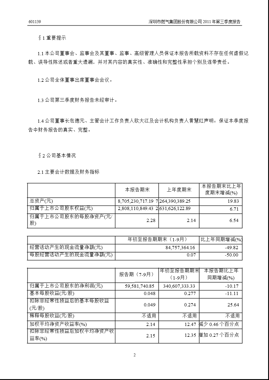 601139深圳燃气第三季度季报.ppt_第3页