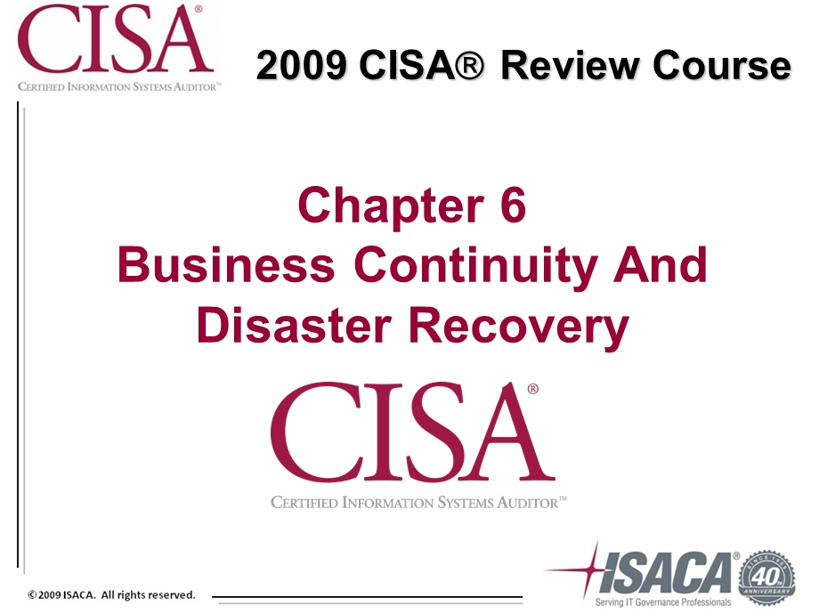 Ch6Business Continuity And Disaster RecoCISA.ppt_第2页