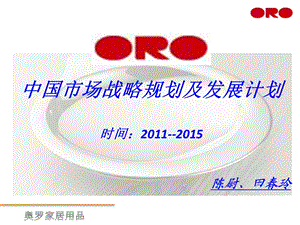 ORO家居用品战略规划及发展计划,.ppt