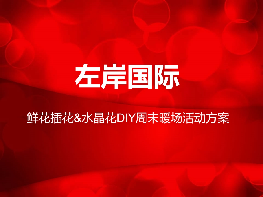 鲜花插花&水晶花DIY左岸国际暖场方案.ppt_第1页