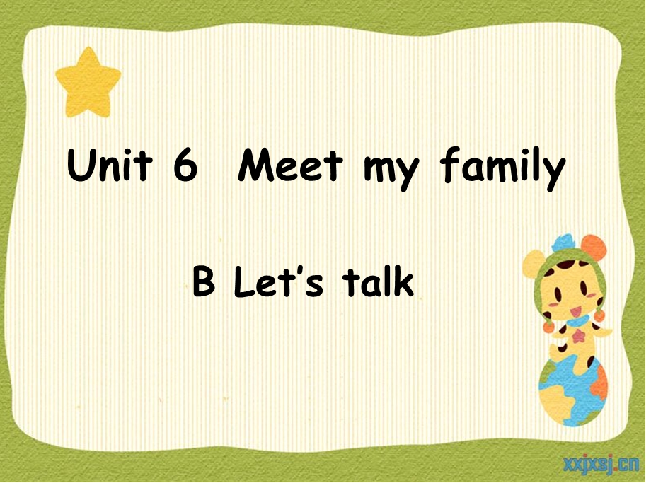 人教版pep小学四级英语上册Unit6 Meet my family B Let’s talk课件.ppt_第1页
