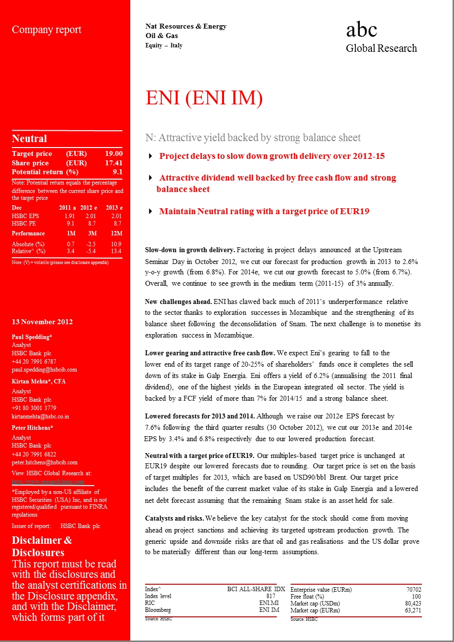 ENI(ENI.IM)N：ATTRACTIVEYIELDBACKEDSTRONGBALANCESHEET1115.ppt_第1页