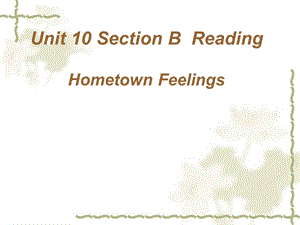 新目标Go for it版 八级下 Unit 10 I’ve had this bike for three yearsSection B Reading Hometown feelings（共40张PPT） .ppt