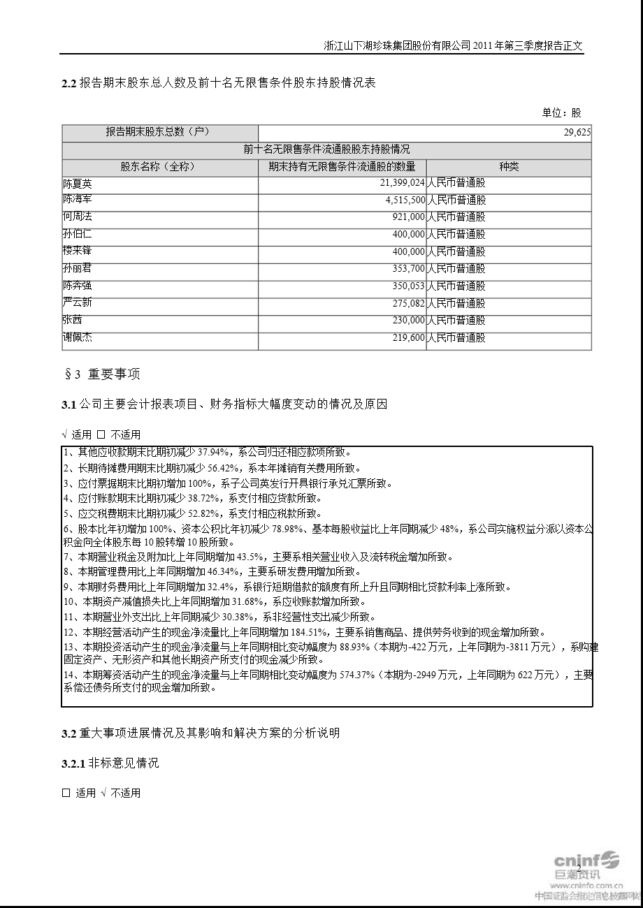 山 下 湖：第三季度报告正文.ppt_第2页