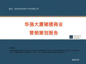 2011年华强大厦裙楼商业营销策划营销策划报告（62页） .ppt