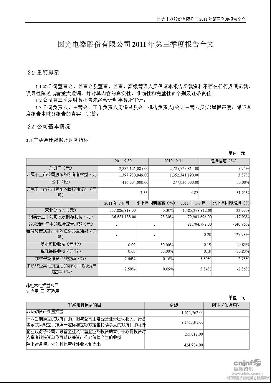 广州国光：第三季度报告全文.ppt_第1页