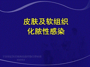 皮肤及软组织化脓性感染 黎沾良.ppt