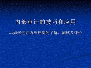 如何进行内部控制的了解、测试及评价.ppt