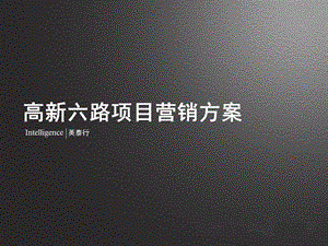 高新六路项目产品定位与营销推广初步思路.ppt