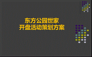 东方公园世家盛世启幕暨盛大开盘活动策划方案.ppt