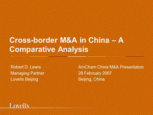 Crossborder M&A in China – A Comparative Analysis.ppt