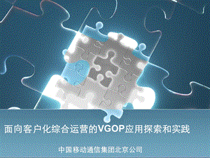 面向客户化综合运营的VGOP应用探索和实践.ppt