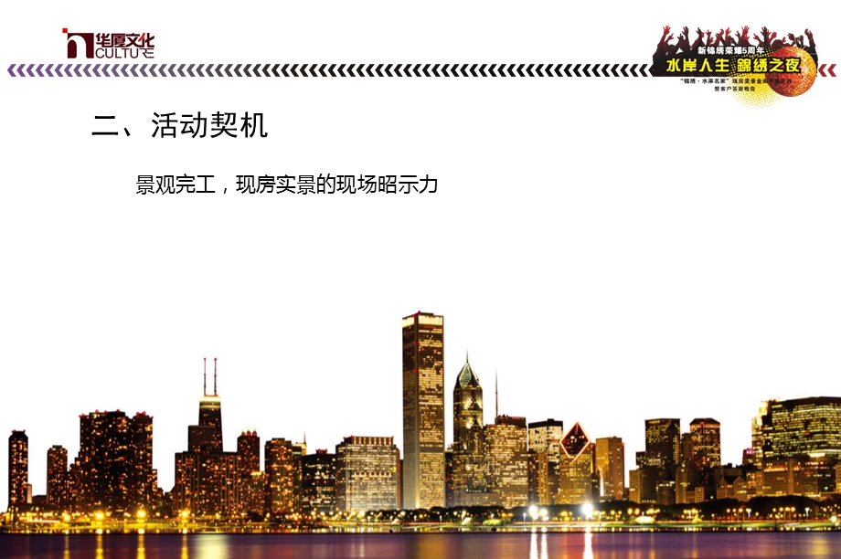 新锦绣水岸名家荣耀5周“水岸人生锦绣之夜”现房美景全面开放庆典暨客户答谢晚会策划案.ppt_第3页