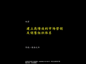 建立高绩效的市场营销及销售组织体系.ppt