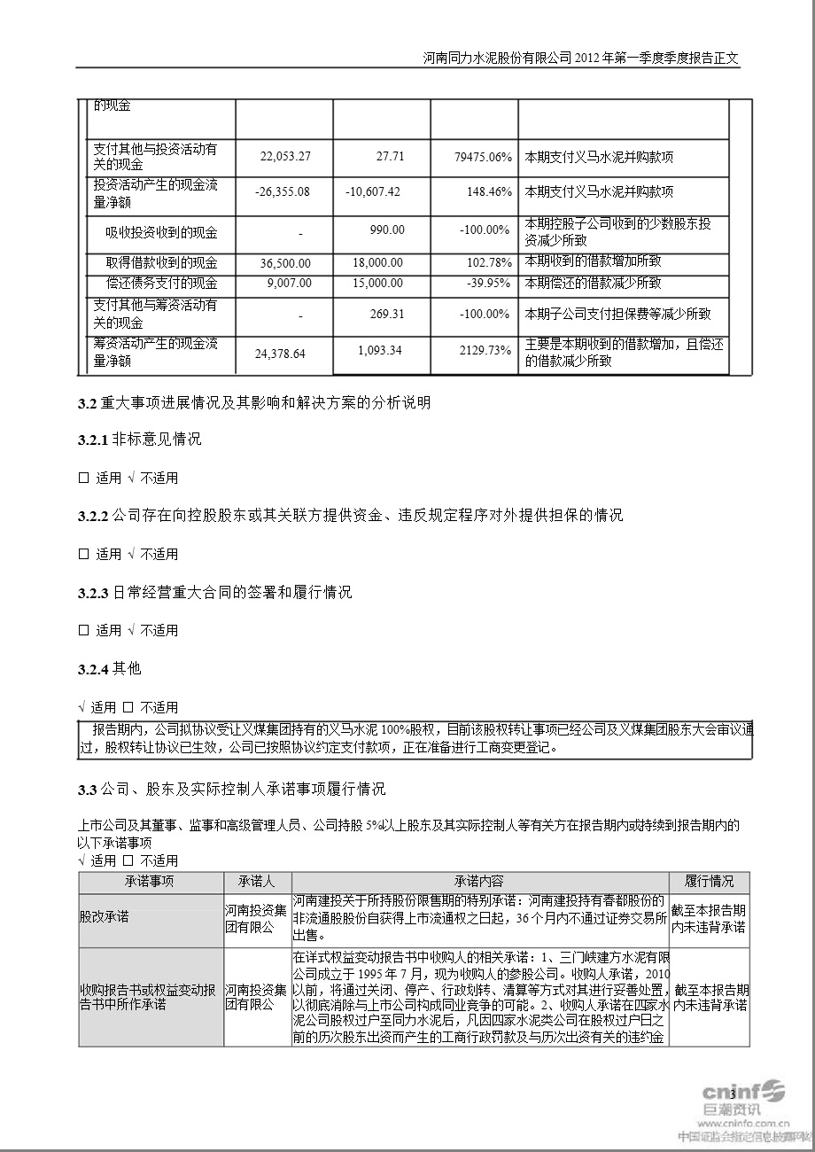 同力水泥：第一季度报告正文.ppt_第3页