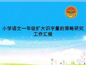 小学语文一级扩大识字量的策略研究工作汇报.ppt