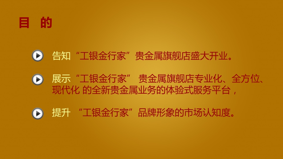 工行【工银金行家】贵金属旗舰店开业活动执行策划方案.ppt_第3页