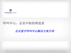 北京蓝牙呼叫中心解决方案.ppt