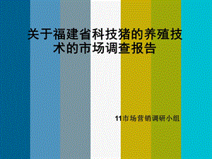 关于福建省科技猪的养殖技术的市场调研报告ppt.ppt