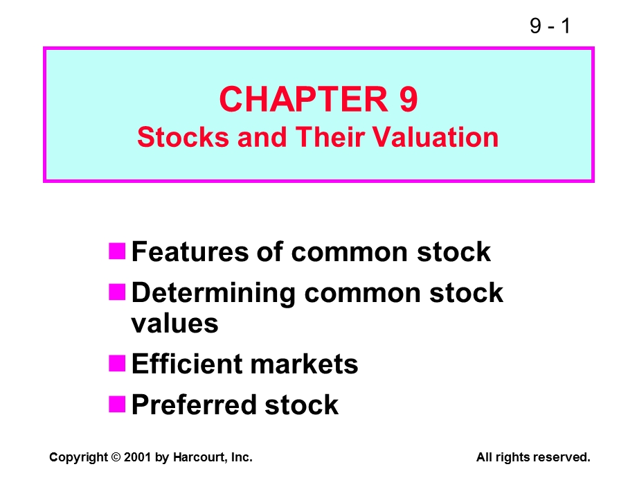 Fundamentals of Financial ManagementCHAPTER 9 Stocks and Their Valuation.ppt_第1页