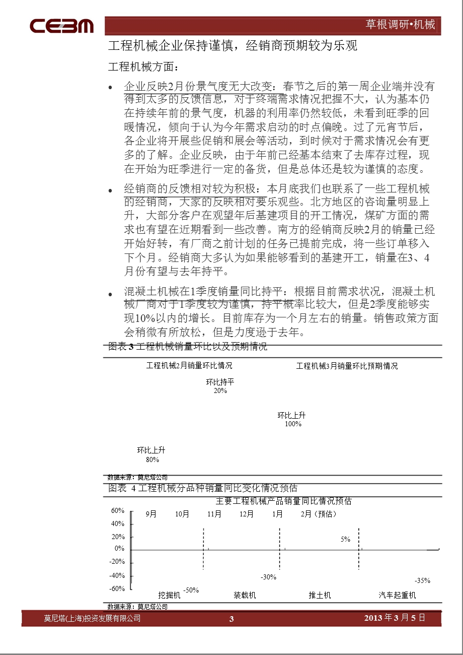 装备制造行业：通用设备未见好转；工程机械经销商预期乐观：130305.ppt_第3页