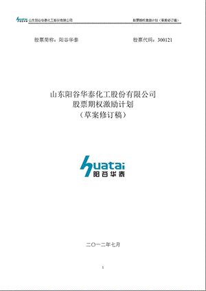 阳谷华泰：股票期权激励计划（草案修订稿） .ppt