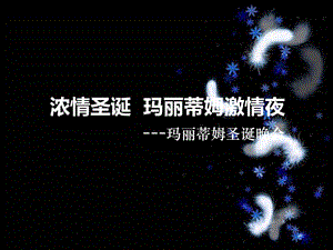 玛丽蒂姆圣诞晚会活动策划方案.ppt