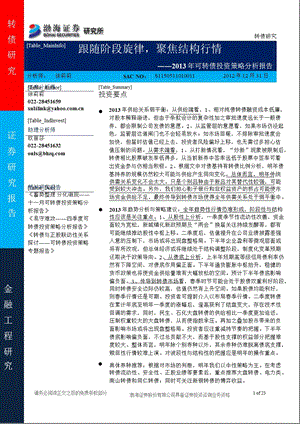 可转债投资策略分析报告：跟随阶段旋律聚焦结构行情0104.ppt