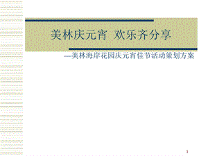 美林海岸花园庆元宵佳节活动策划方案.ppt