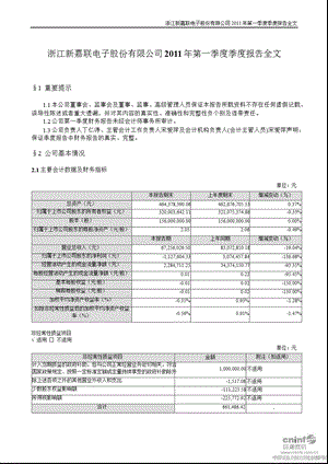 新 嘉 联：第一季度报告全文.ppt