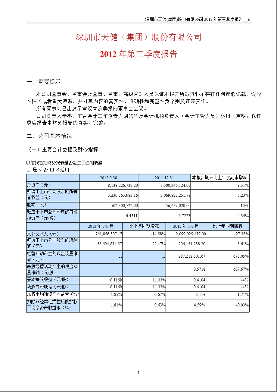 深 天 健：第三季度报告全文.ppt_第2页