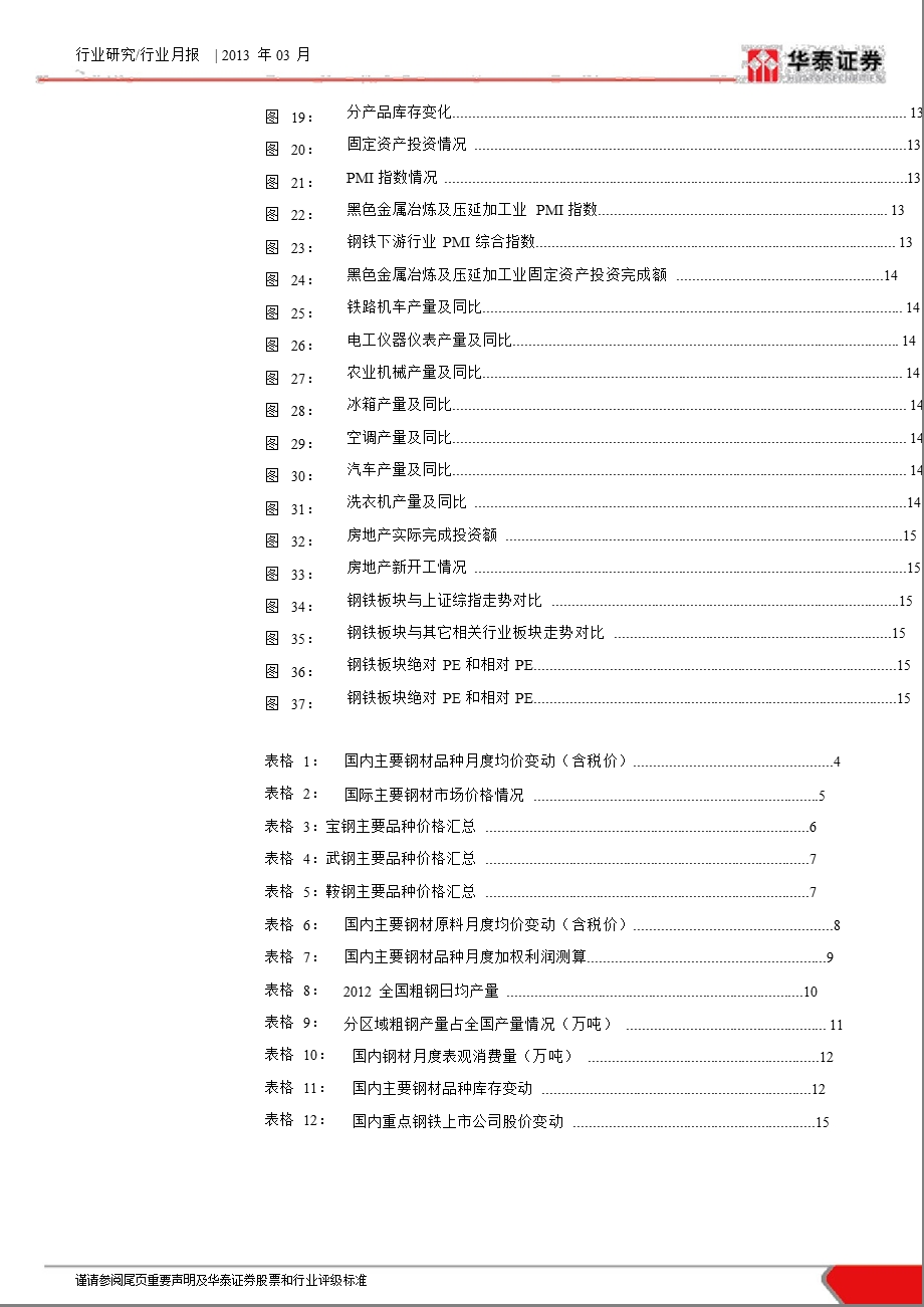 钢铁行业月度研究报告：钢市重压再现旺季能否提振继续观察130305.ppt_第3页