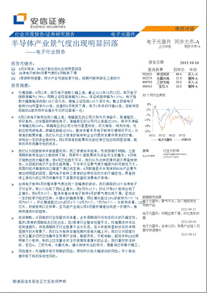 电子行业报告：半导体产业景气度出现明显回落1017.ppt