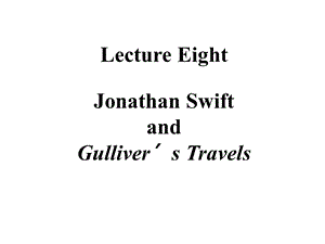 lecture eight jonathan swift.ppt